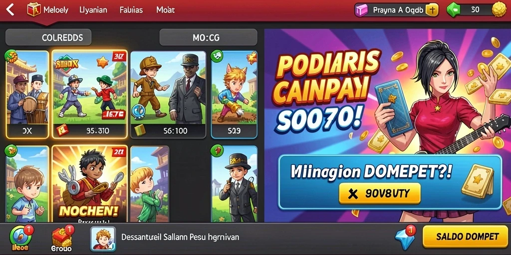 Tampilan grafis yang menarik dan cerah.